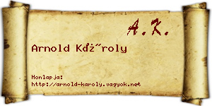 Arnold Károly névjegykártya