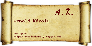 Arnold Károly névjegykártya