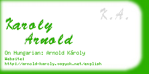 karoly arnold business card