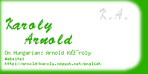 karoly arnold business card